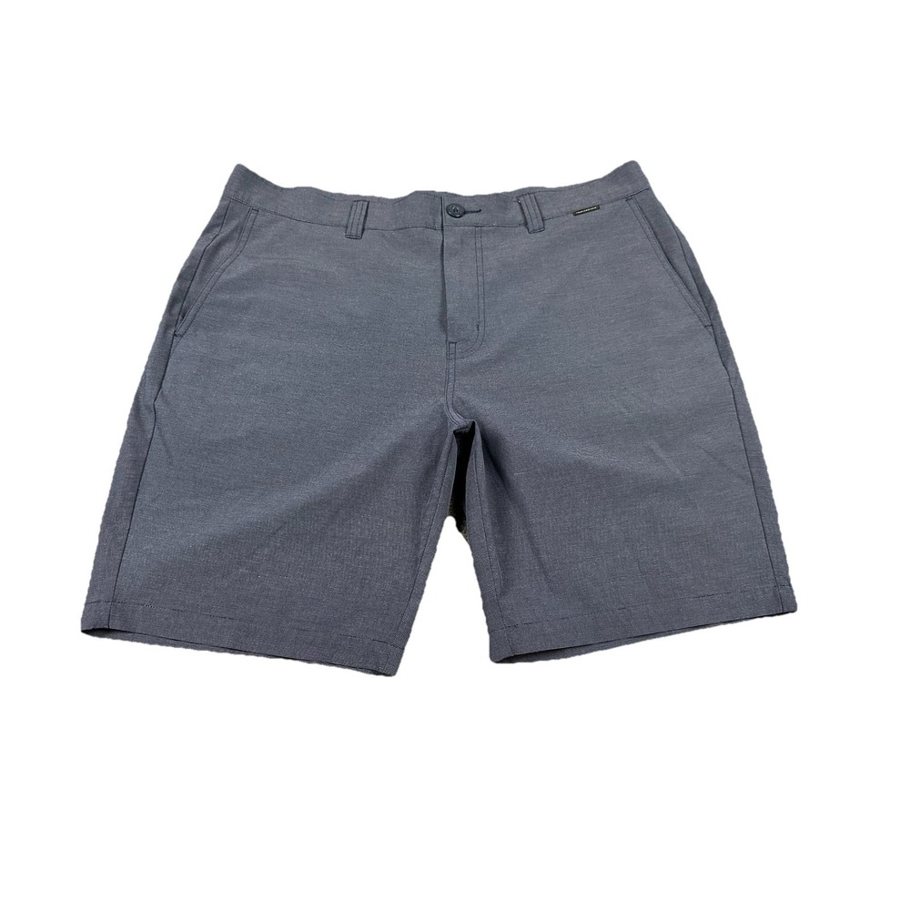 Travis Mathew Performance Tech Golf Shorts Mens Size 38X9 Navy Chino Casual Zip
